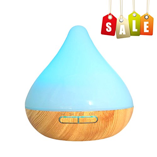 Wisdorigin Essential Oil Diffuser 300ml Aroma Essential Oil Cool Mist Humidifier Waterless Auto Shut-Off 7 Color LED Lights Changing Home Office Bedroom Yoga Spa - B074L2ST9J